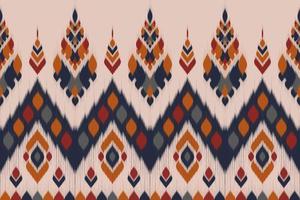 abstrait bel art ikat. motif ethnique homogène en tribal. style mexicain rayé. conception pour le fond, l'illustration, l'emballage, les vêtements, le batik, le tissu, la broderie. vecteur