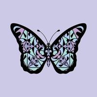 papillon mandala art abstrait coloré style unique modèle vecteur premium