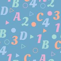 alphabet abstrait coloré et nombre modèle sans couture journée internationale de l'alphabétisation vecteur premium