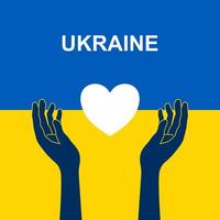 priez pour la paix ukraine sur fond de drapeau vecteur
