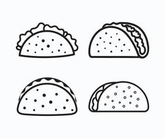 vecteur de jeu d'icônes de logo taco. ensemble de modèles vectoriels d'icônes tacos.