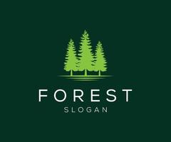 logo de la forêt de pins. modèle de logo d'arbre forestier vecteur