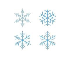 ensemble de logos vectoriels de flocons de neige, illustration de noël, symbole, icône vecteur