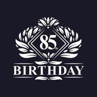 Logo d'anniversaire de 85 ans, célébration du 85e anniversaire de luxe. vecteur