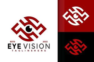 conception abstraite de logo de vision oculaire, vecteur de logos d'identité de marque, logo moderne, modèle d'illustration vectorielle de conceptions de logo