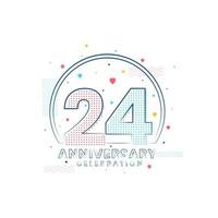 Célébration du 24e anniversaire, design moderne du 24e anniversaire vecteur
