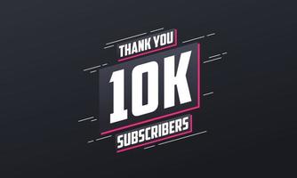 merci 10000 abonnés 10k abonnés célébration. vecteur