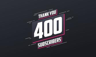 merci 400 abonnés fête des 400 abonnés. vecteur