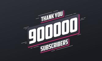 merci 900000 abonnés célébration de 900k abonnés. vecteur