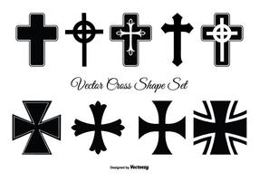 Assortiment de croix en forme de croix vecteur
