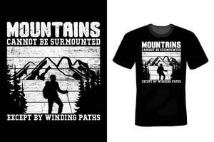 conception de t-shirt de montagne, vintage, typographie vecteur