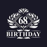 Logo d'anniversaire de 68 ans, célébration du 68e anniversaire de luxe. vecteur