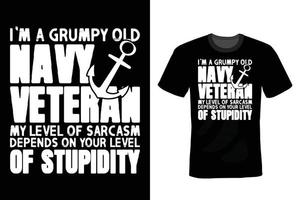 conception de t-shirt de la journée des anciens combattants, vintage, typographie vecteur