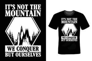 conception de t-shirt de montagne, vintage, typographie vecteur