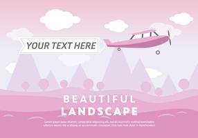 Free Beautiful Landscape Vector Backround avec avion