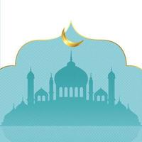 conception de ramadan kareem avec la silhouette de la mosquée vecteur