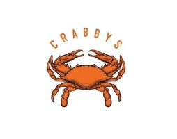 crabbys mascotte dessin graveur illustration vecteur