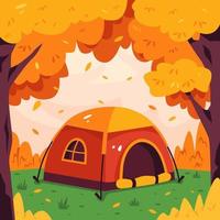 camping sur fond d'automne vecteur