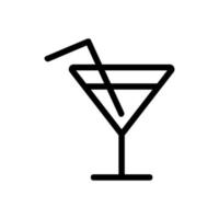 vecteur d'icône de cocktail. illustration de symbole de contour isolé