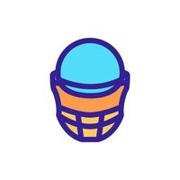 vecteur d'icône de casque de cricket. illustration de symbole de contour isolé