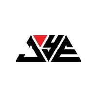 création de logo de lettre triangle jye avec forme de triangle. monogramme de conception de logo triangle jye. modèle de logo vectoriel triangle jye avec couleur rouge. jye logo triangulaire logo simple, élégant et luxueux. oui