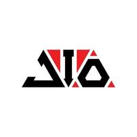création de logo de lettre triangle jio avec forme de triangle. monogramme de conception de logo jio triangle. modèle de logo vectoriel triangle jio avec couleur rouge. jio logo triangulaire logo simple, élégant et luxueux. jio