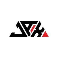 création de logo de lettre triangle jax avec forme de triangle. monogramme de conception de logo triangle jax. modèle de logo vectoriel triangle jax avec couleur rouge. logo triangulaire jax logo simple, élégant et luxueux. jax