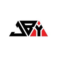 création de logo de lettre triangle jby avec forme de triangle. monogramme de conception de logo triangle jby. modèle de logo vectoriel triangle jby avec couleur rouge. logo triangulaire jby logo simple, élégant et luxueux. jby