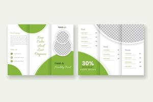 modèle de brochure à trois volets pour restaurant sain vecteur