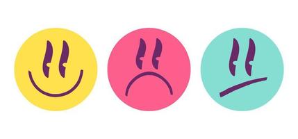 ensemble de vecteurs emoji. icônes vectorielles de visages positifs et négatifs. vecteur