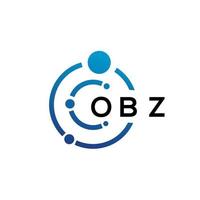 création de logo de technologie de lettre obz sur fond blanc. obz initiales créatives lettre il concept de logo. conception de lettre obz. vecteur