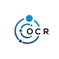 création de logo de technologie de lettre ocr sur fond blanc. ocr initiales créatives lettre il logo concept. conception de lettre ocr. vecteur