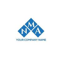 création de logo de lettre nma sur fond blanc. concept de logo de lettre initiales créatives nma. conception de lettre nma. vecteur