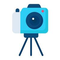 icône plate de trépied d'appareil photo, conception de vecteur plat de photographie et d'art numérique
