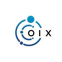 création de logo de technologie de lettre d'oix sur fond blanc. oix initiales créatives lettre il concept de logo. conception de lettre d'oix. vecteur