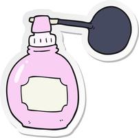 autocollant d'une bouteille de parfum de dessin animé vecteur