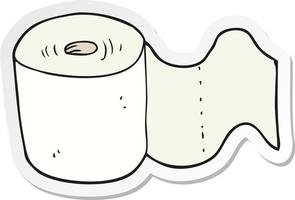 autocollant d'un rouleau de papier toilette de dessin animé vecteur