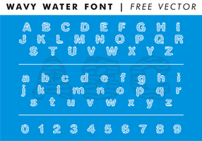 Wavy water font free vector