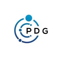 création de logo de technologie de lettre pdg sur fond blanc. pdg creative initiales lettre il logo concept. conception de lettre pdg. vecteur