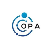 création de logo de technologie de lettre opa sur fond blanc. opa initiales créatives lettre il logo concept. conception de lettre opa. vecteur