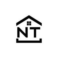 création de logo de lettre nt sur fond blanc. concept de logo de lettre initiales créatives nt. conception de lettre nt. vecteur