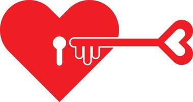 illustration de l'icône de vecteur de coeur d'amour de déverrouillage de clé