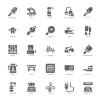pack d'icônes de ménage pour votre site Web, mobile, présentation et conception de logo. conception de glyphe d'icône de ménage. illustration graphique vectorielle et trait modifiable. vecteur