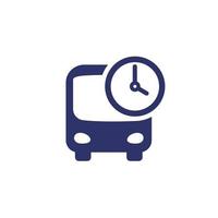 icône d'horaire de bus sur blanc vecteur