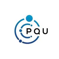 création de logo de technologie de lettre pqu sur fond blanc. pqu initiales créatives lettre il logo concept. conception de lettre pqu. vecteur