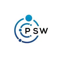 création de logo de technologie de lettre psw sur fond blanc. psw initiales créatives lettre il logo concept. conception de lettre psw. vecteur