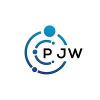 création de logo de technologie de lettre pjw sur fond blanc. pjw initiales créatives lettre il logo concept. conception de lettre pjw. vecteur