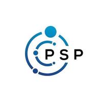 création de logo de technologie de lettre psp sur fond blanc. psp creative initiales lettre il logo concept. conception de lettre psp. vecteur