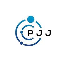 création de logo de technologie de lettre pjj sur fond blanc. pjj initiales créatives lettre il logo concept. conception de lettre pjj. vecteur