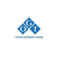 création de logo de lettre ogt sur fond blanc. concept de logo de lettre initiales créatives ogt. conception de lettre ogt. vecteur